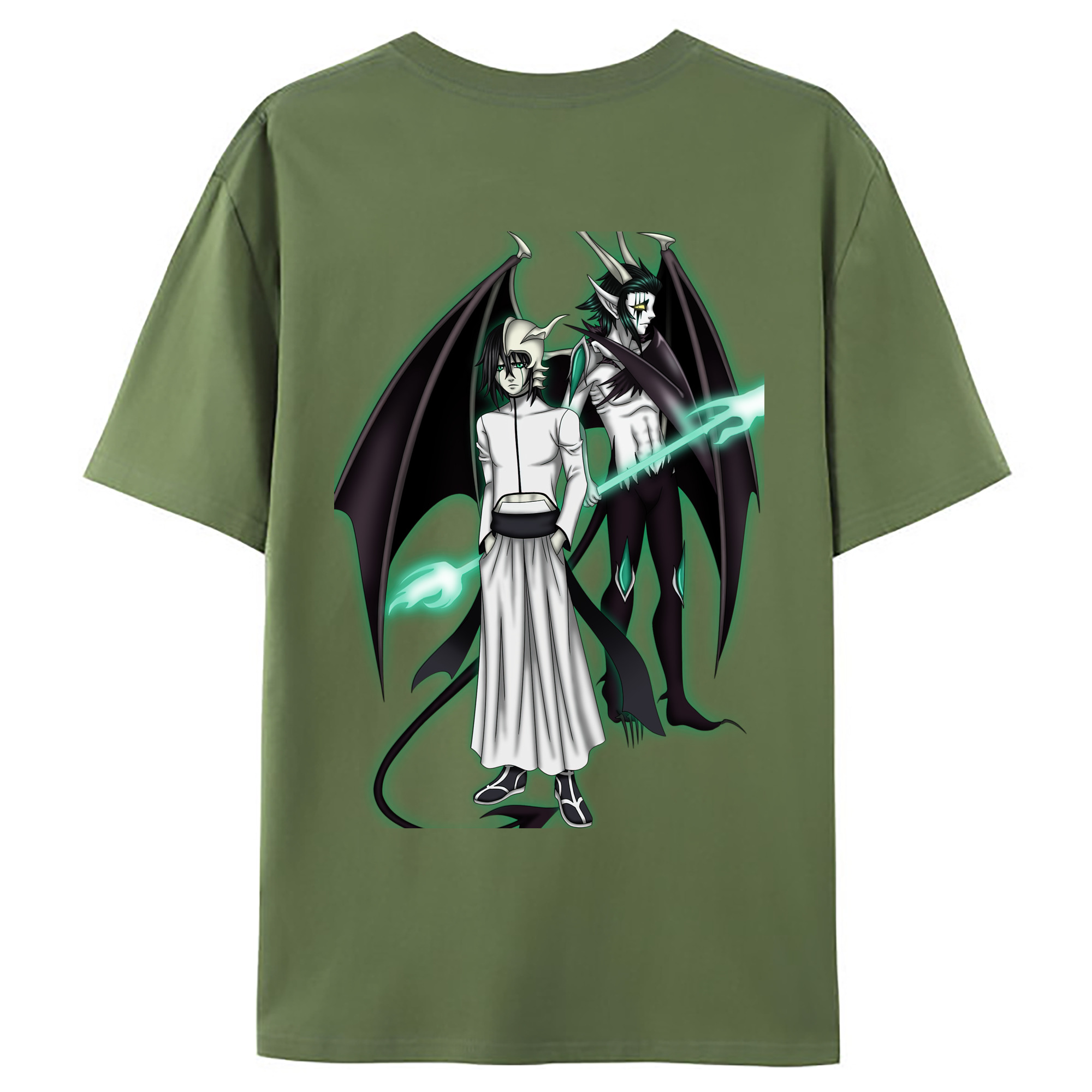 （画像用） ブリーチ ウルキオラ·シファー BLEACH Ulquiorra cifer 綿100％ メンズ半袖Tシャツ（バックプリント） 通気性